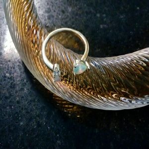 Sz6 Gold over sterling opal open ring